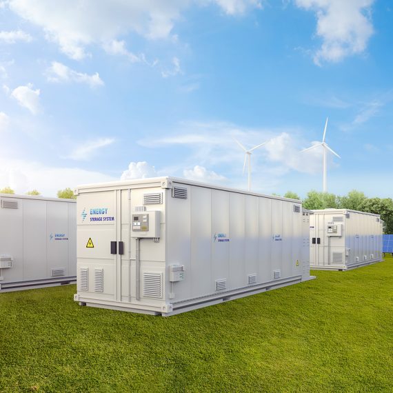 Amount of energy storage systems or battery container units with